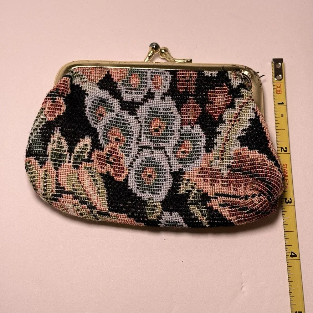 Vintage Floral Tapestry Glasses/Cigarette Case & Matching Coin Purse Kiss Lock